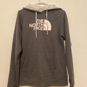 The North Face Charcoal Hoodie with White Logo